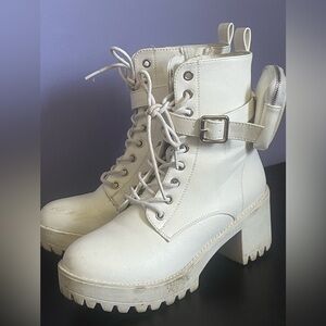 White combat boots!!